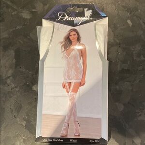 Dreamgirl White Lace Chemise Romantic Sleepwear
